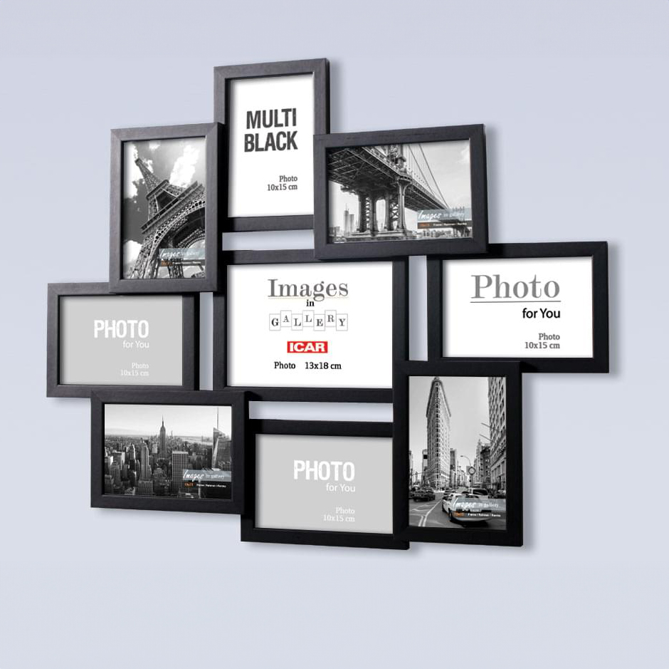 Holzrahmen Galerie MULTI BLACK 91 2 schwarz